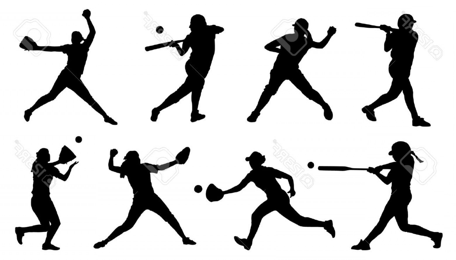 1560x890 Softball Silhouette Vector Handandbeak