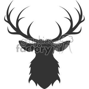 300x300 Deer Head Silhouette Vector Art Clipart Royalty Free Gif