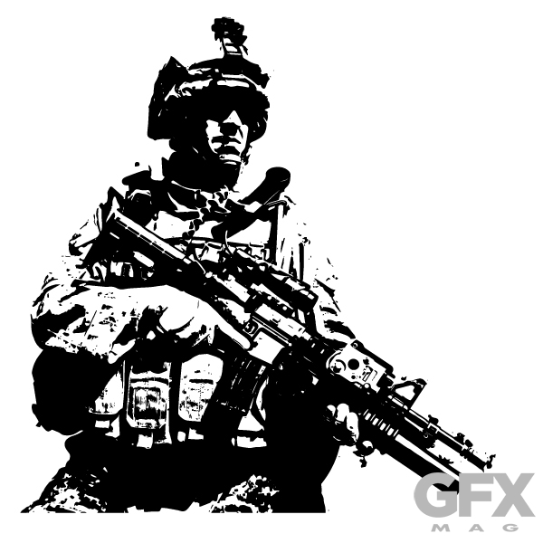 600x600 Free Vector Soldier Patrol Silhouette Free Download Vector Logos