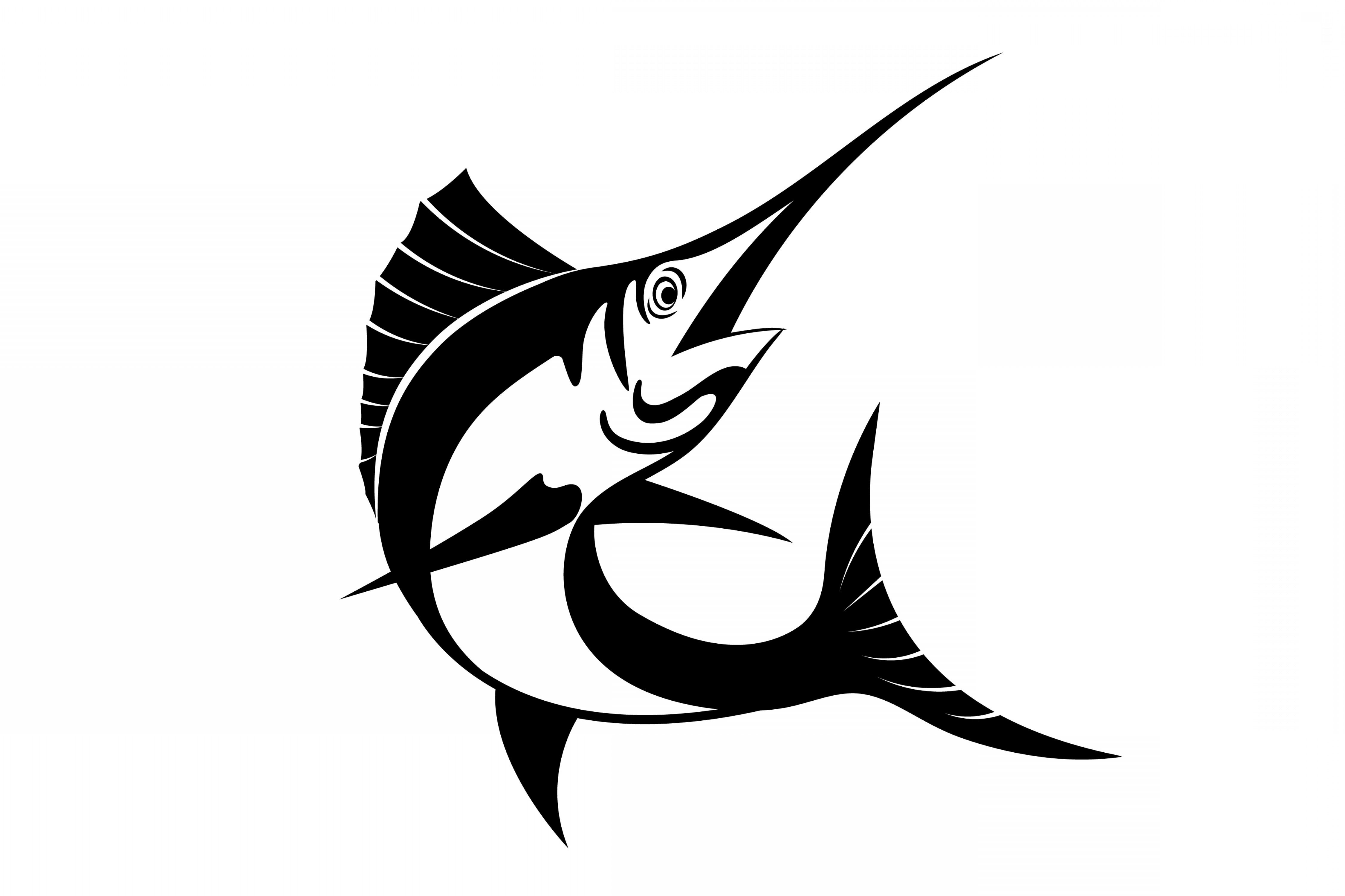 4500x3000 Sailfish Silhouette Vector Isolated On White Backgroud Handandbeak