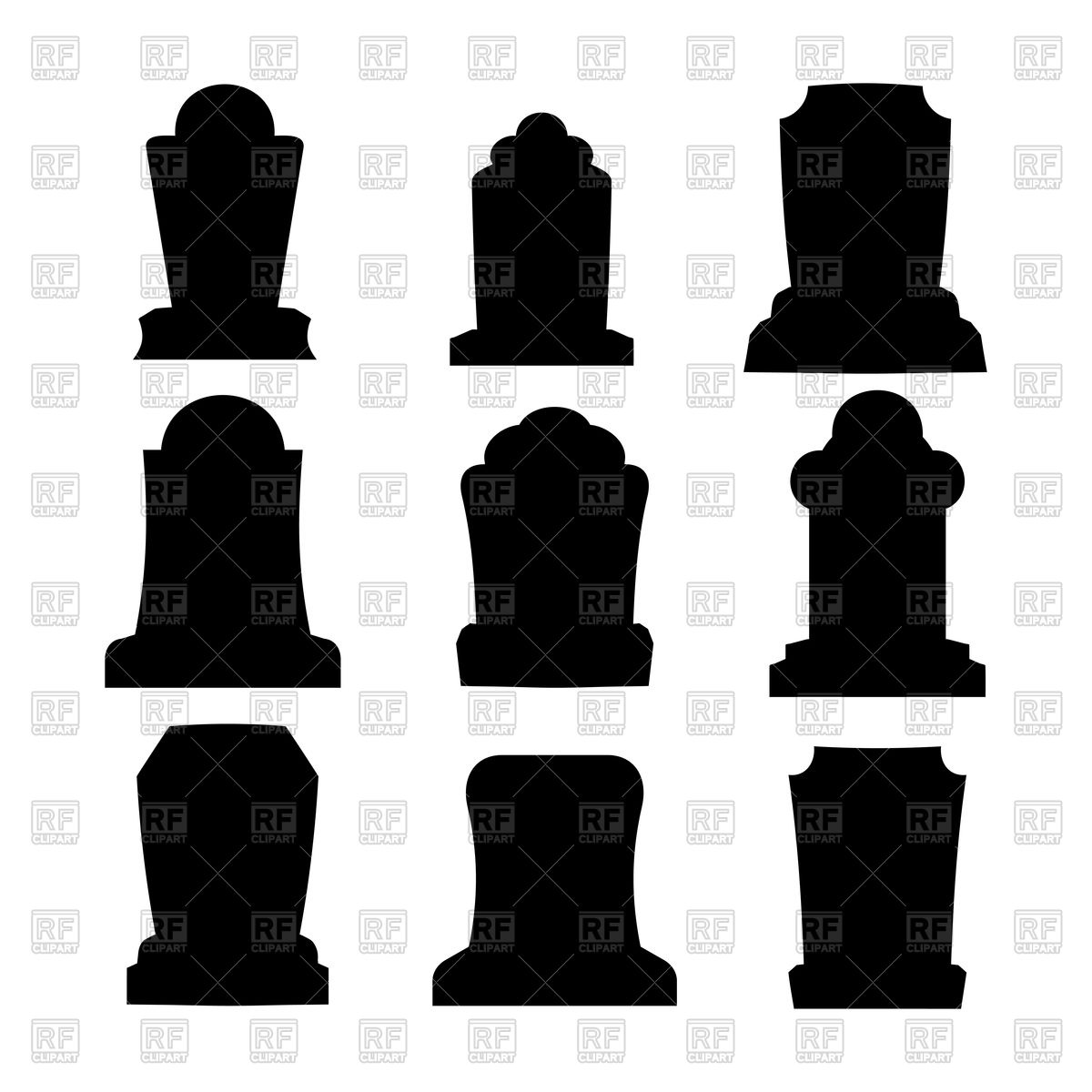 1200x1200 Tombstone Silhouette Set Vector Image Of Sport And Leisure