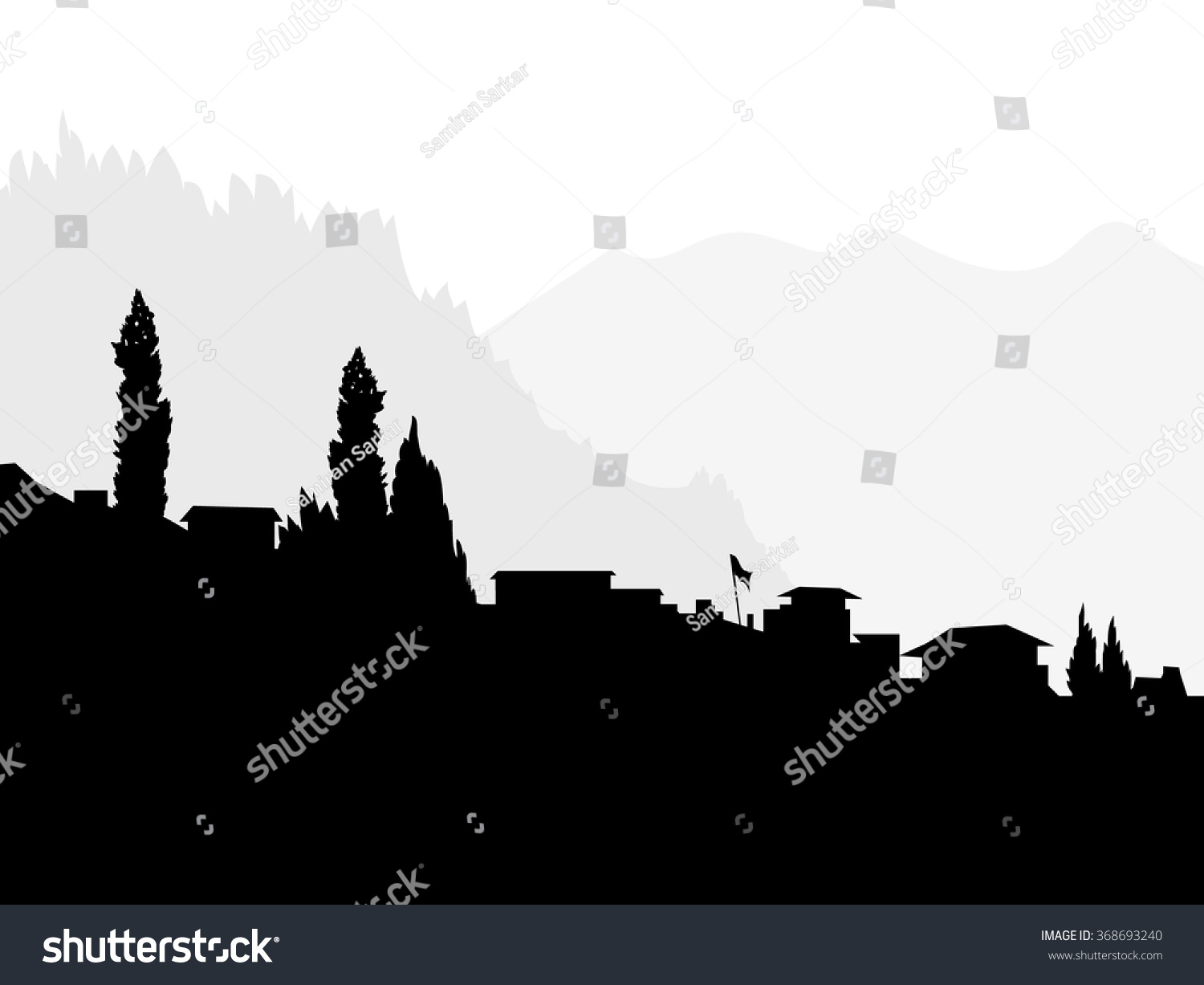 Download Silhouette Village Vector at Vectorified.com | Collection ...