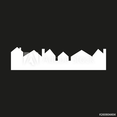 City, Vector Icon, Background, Black And White Silhouette Night 500x500 City, Vector Icon, Background, Black And White Silhouette Night