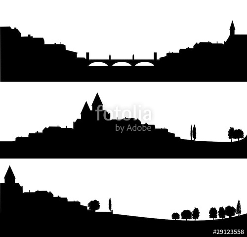 Download Silhouette Village Vector at Vectorified.com | Collection ...