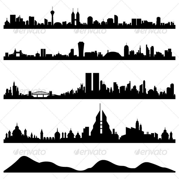 City Skyline Cityscape Vector 590x590 City Skyline Cityscape Vector