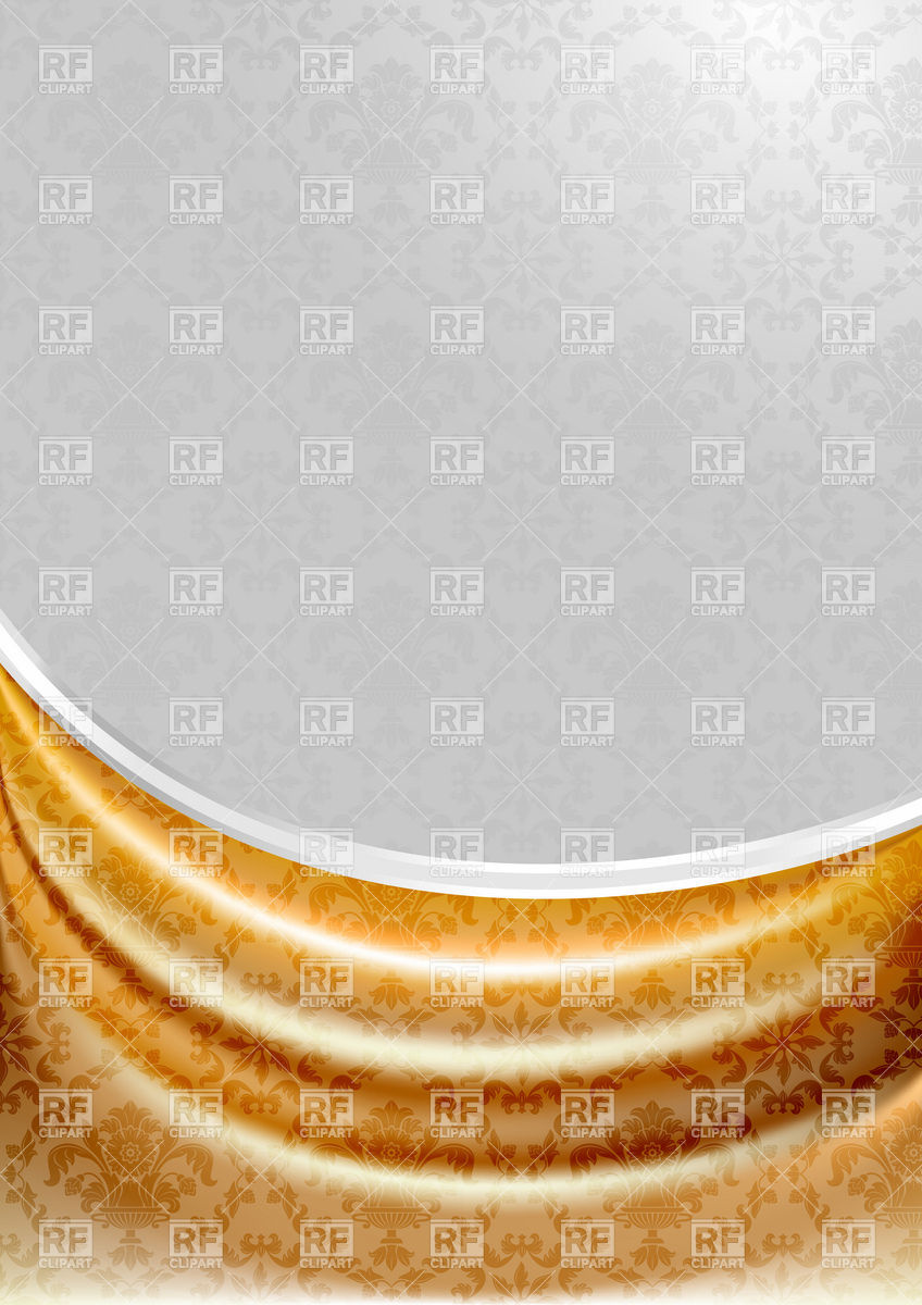 848x1200 Golden Luxury Silk Curtain On Retro Background Vector Image