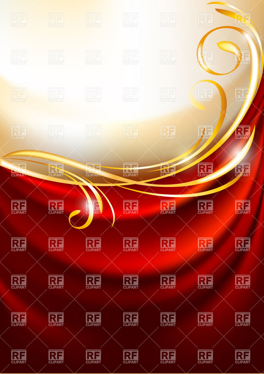 849x1200 Red Silk Curtain On Golden Background Vector Image Of Backgrounds
