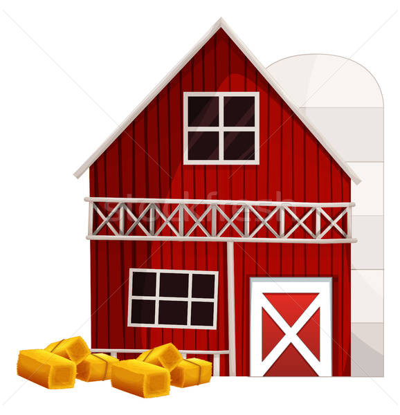 578x600 Red Barn And Silo Vector Illustration Matthew Cole