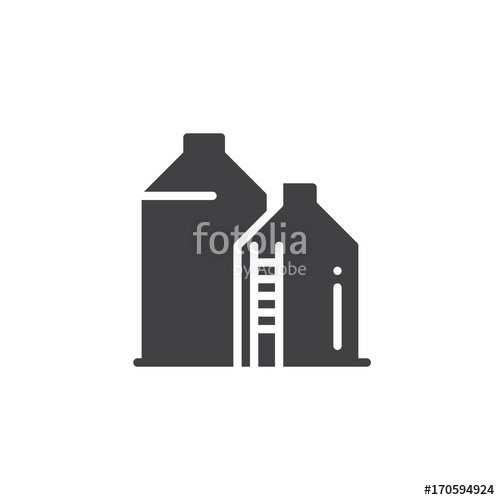 500x500 Silo Icon Vector, Filled Flat Sign, Solid Pictogram Isolated