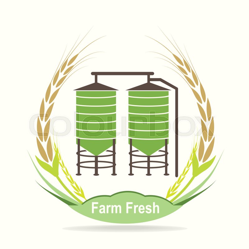 800x800 Agricultural Silo And Wheat Icon Stock Vector Colourbox