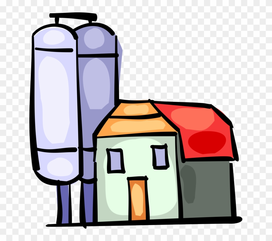 880x780 Barn Storage Silo Vector Image Illustration