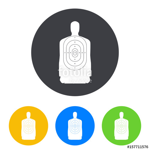 500x500 Icono Plano Blanco Silueta Humana En Circulo Varios Colores Stock