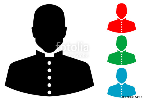 500x348 Icono Plano Silueta Sacerdote Varios Colores Stock Image