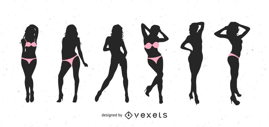 900x426 Vector De Strippers Desnuda Silueta