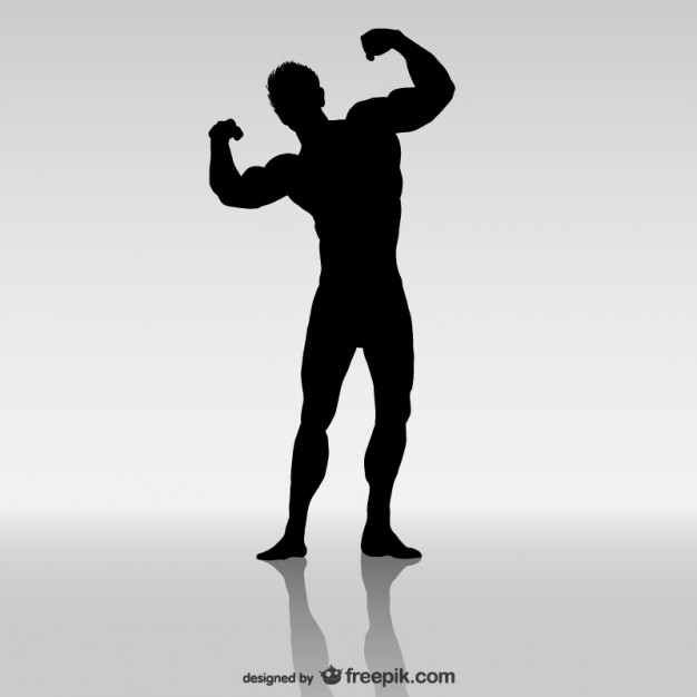 626x626 Vector Silueta De Culturista Descargar Vectores Gratis