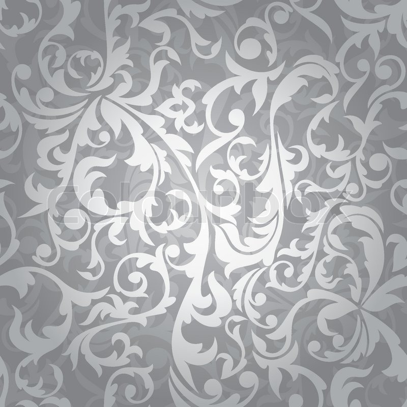 800x800 Cropped Abstract Seamless Silver Floral Background Vector