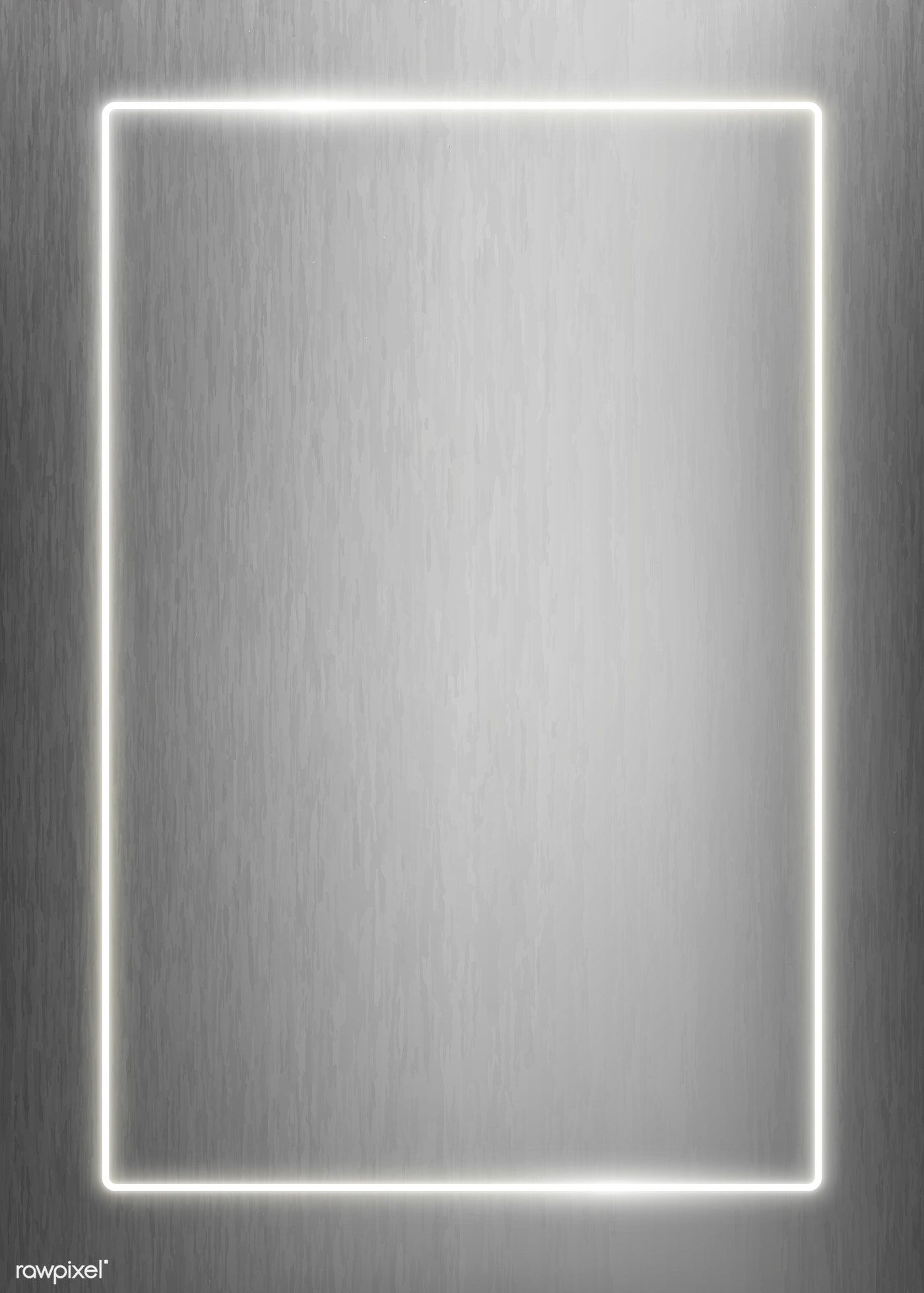 1400x1959 Download Premium Vector Of Rectangle White Neon Frame On A Silver
