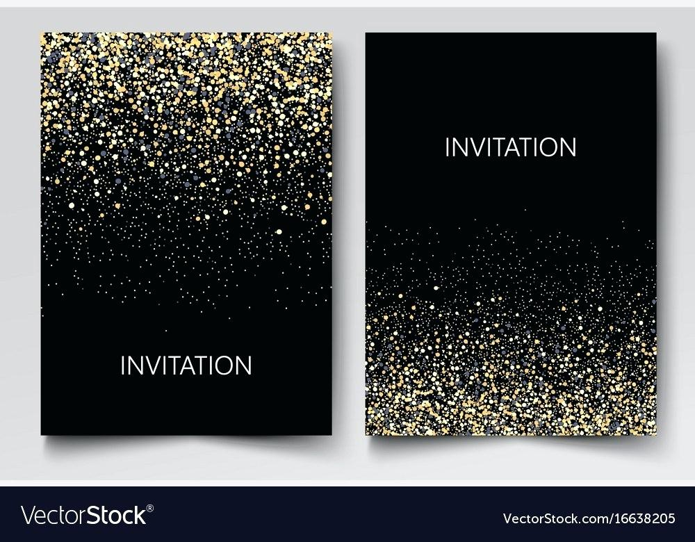 1000x780 Invitation Template With Gold Glitter Confetti Vector Image Free