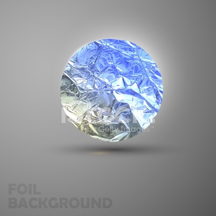 Vector Illustration Of A Silver Foil Circle Crumpled Banner Stock 440x440 Vector Illustration Of A Silver Foil Circle Crumpled Banner Stock