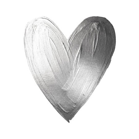 Vector Silver Foil Paint Heart On White Background Love Concept 450x450 Vector Silver Foil Paint Heart On White Background Love Concept