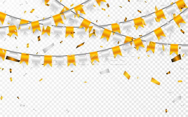 Celebration Party Banner Golden And Silver Foil Confetti And Flag 600x375 Celebration Party Banner Golden And Silver Foil Confetti And Flag