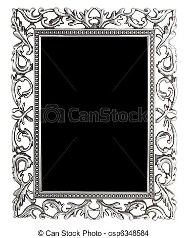 Antique Silver Frame Isolated Drawing 370x470 Antique Silver Frame Isolated Drawing