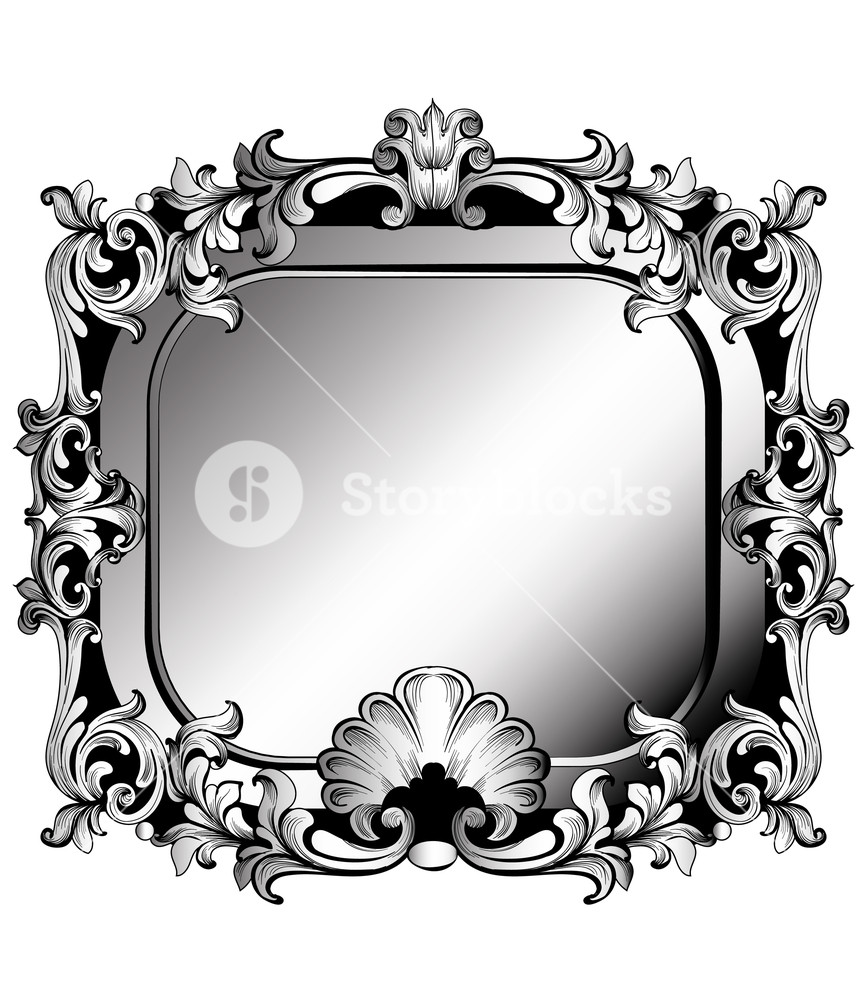 Baroque Mirror Silver Frame Vector French Luxury Rich Intricate 867x1000 Baroque Mirror Silver Frame Vector French Luxury Rich Intricate