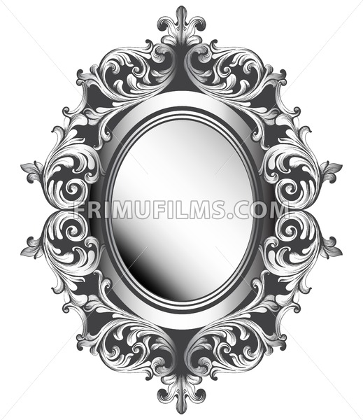 Baroque Silver Mirror Frame Vector French Luxury Rich Intricate 519x600 Baroque Silver Mirror Frame Vector French Luxury Rich Intricate