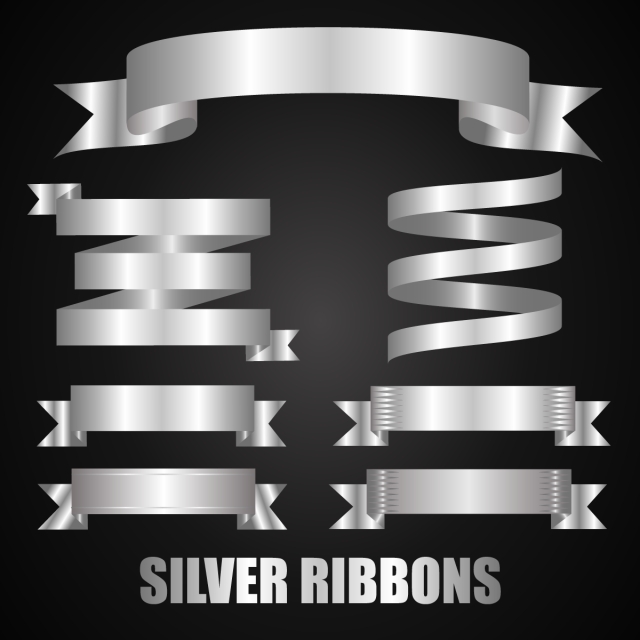 Silver Ribbons Set, Silver, Gradient, Ribbons Png And Vector 640x640 Silver Ribbons Set, Silver, Gradient, Ribbons Png And Vector