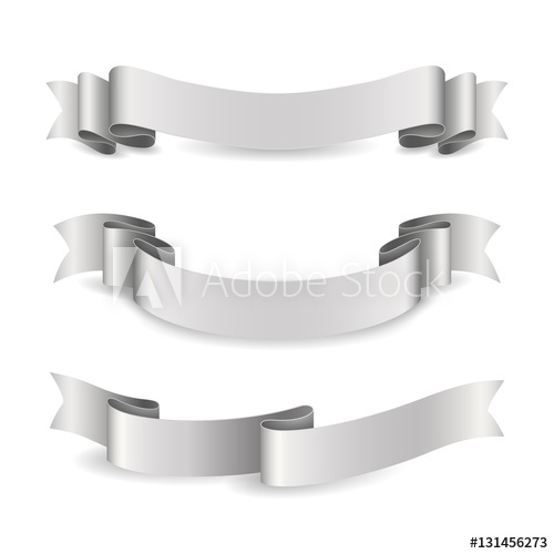 500x500 Set Of Shiny Silver Ribbons Vector Realistic Elements For Your