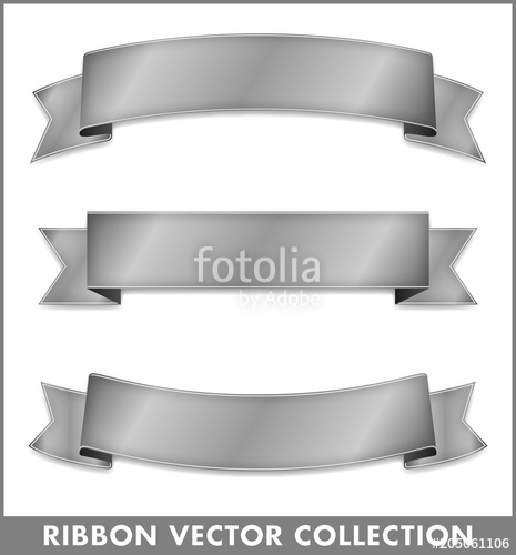 465x500 Silver Ribbon Vector Collection Stock Image And Royalty Free