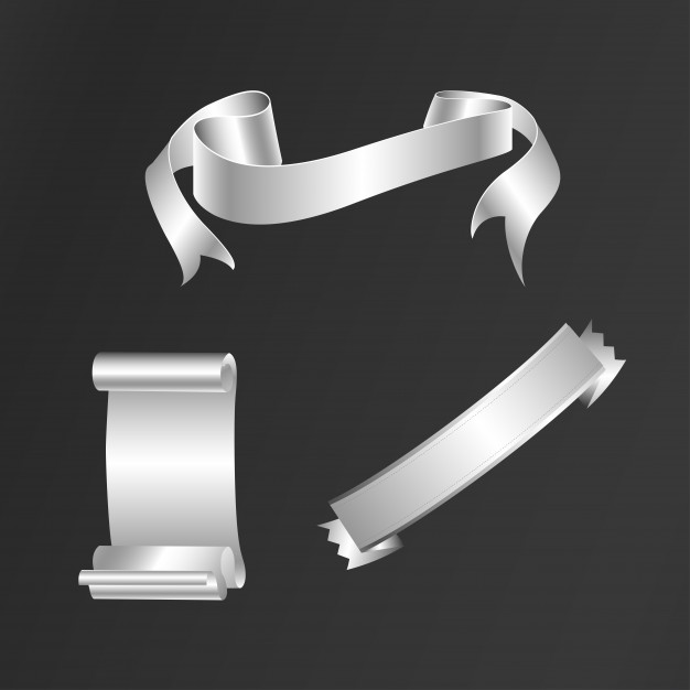 626x626 Silver Ribbon Vector Free Download