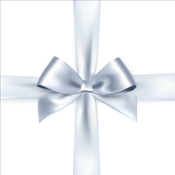 600x600 Silver Ribbon Bows Vector Free Download