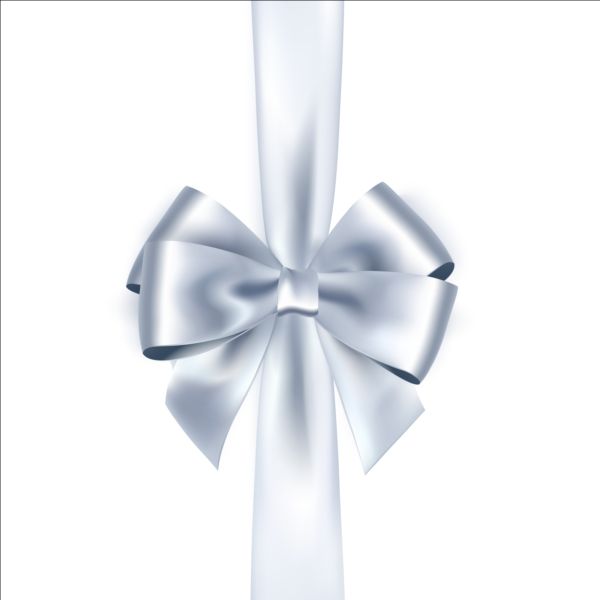 600x600 Silver Ribbon Bows Vector Free Download