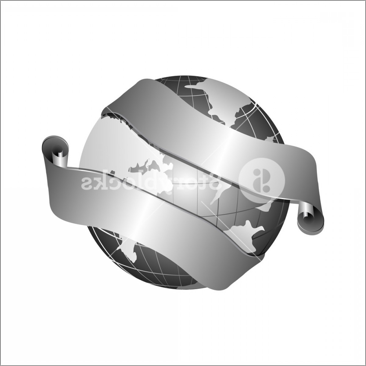 1200x1200 Creative Abstract Globe Ribbon Vector Logo Design Template Element