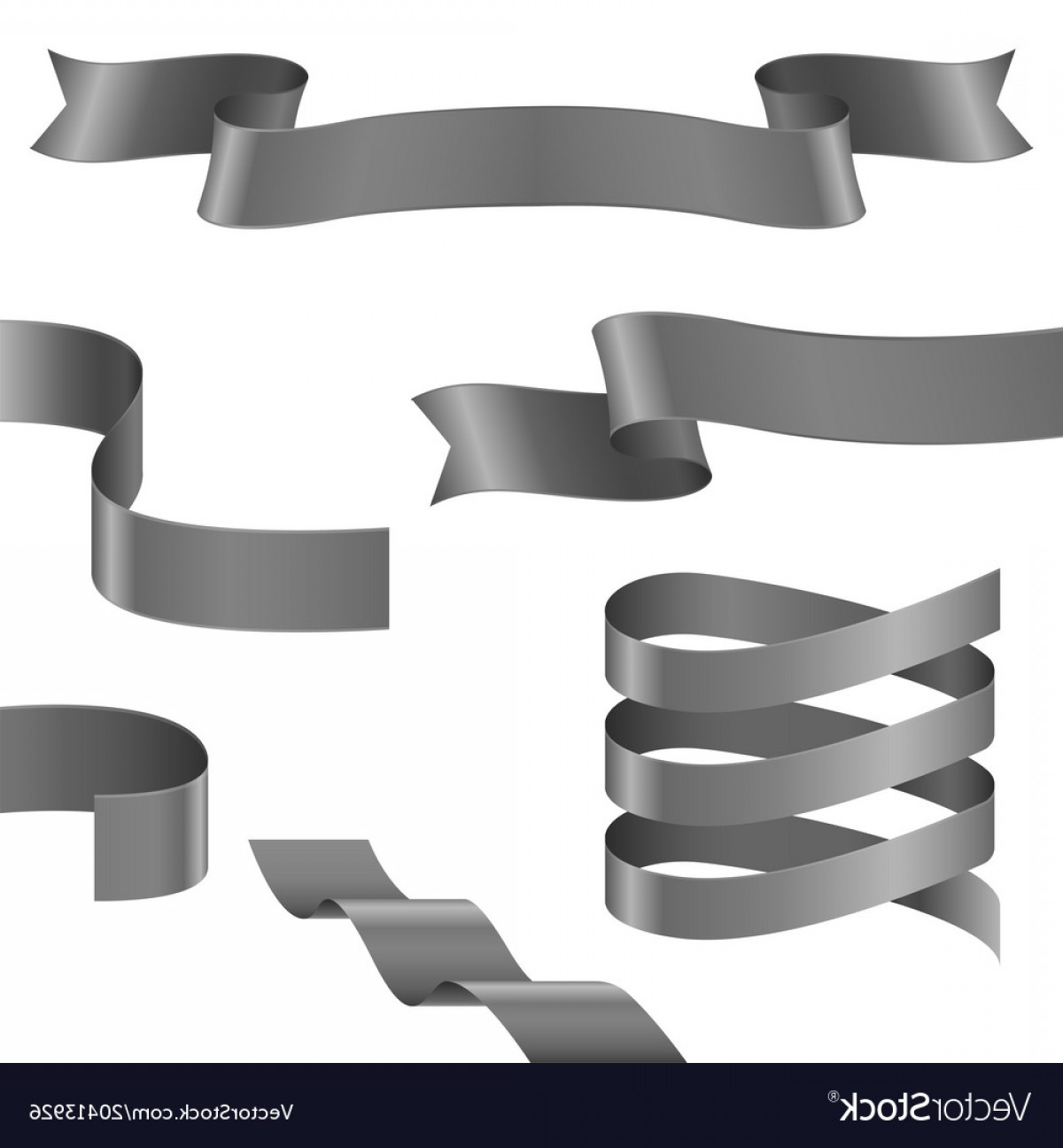 1200x1296 Curled Ribbons Collection Of Gray Silver Ribbon Vector Soidergi