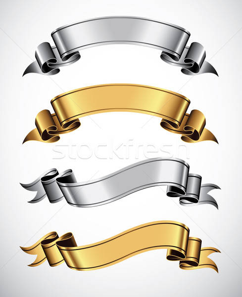 489x600 Gold And Silver Ribbons Vector Illustration Thomas Amby Johansen