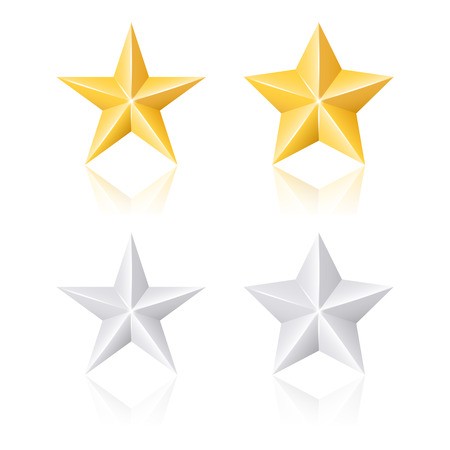 450x450 Gold And Silver Stars Vector Set Royalty Free Vector Graphics