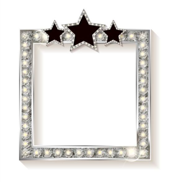 545x588 Silver Diamond Frame With Star Vector Free Download