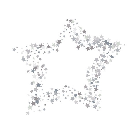 450x450 Silver Star Vector Banner Simple Form Template Card, Vip