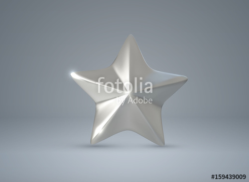 500x366 Silver Star Vector Realistic Illustration Stock Image