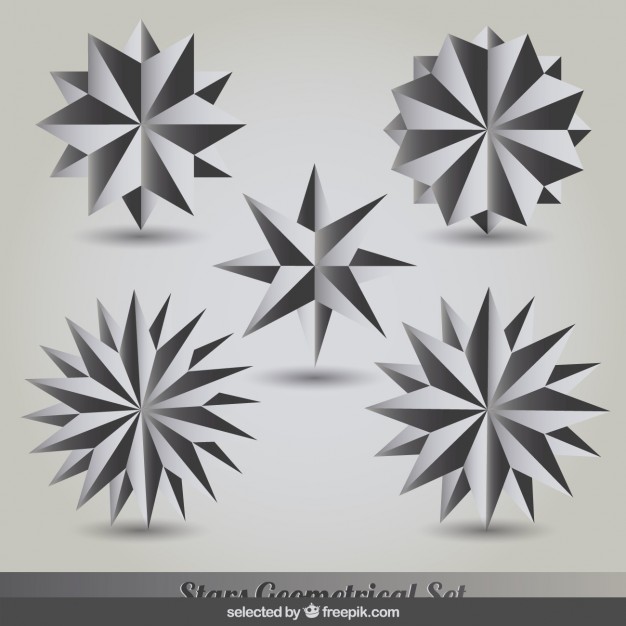 626x626 Silver Stars Collection Vector Free Download