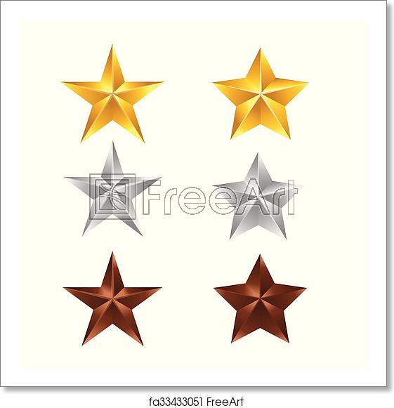561x581 Free Art Print Of Set Star Vector Illustration Set Of Stars