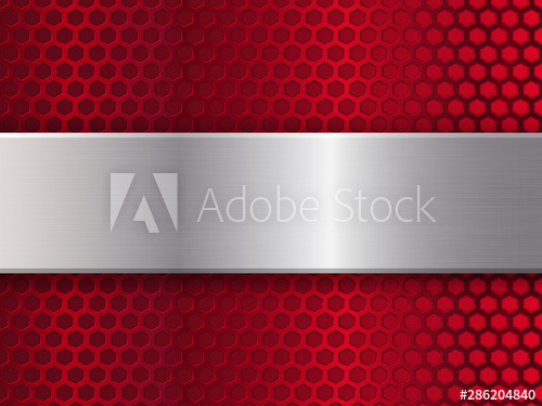 500x375 Metal Perforated Background Red And Silver Metal Texture Vector