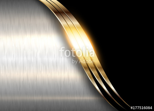 500x360 Metal Background, Elegant Gold And Silver Vector Metallic Texture