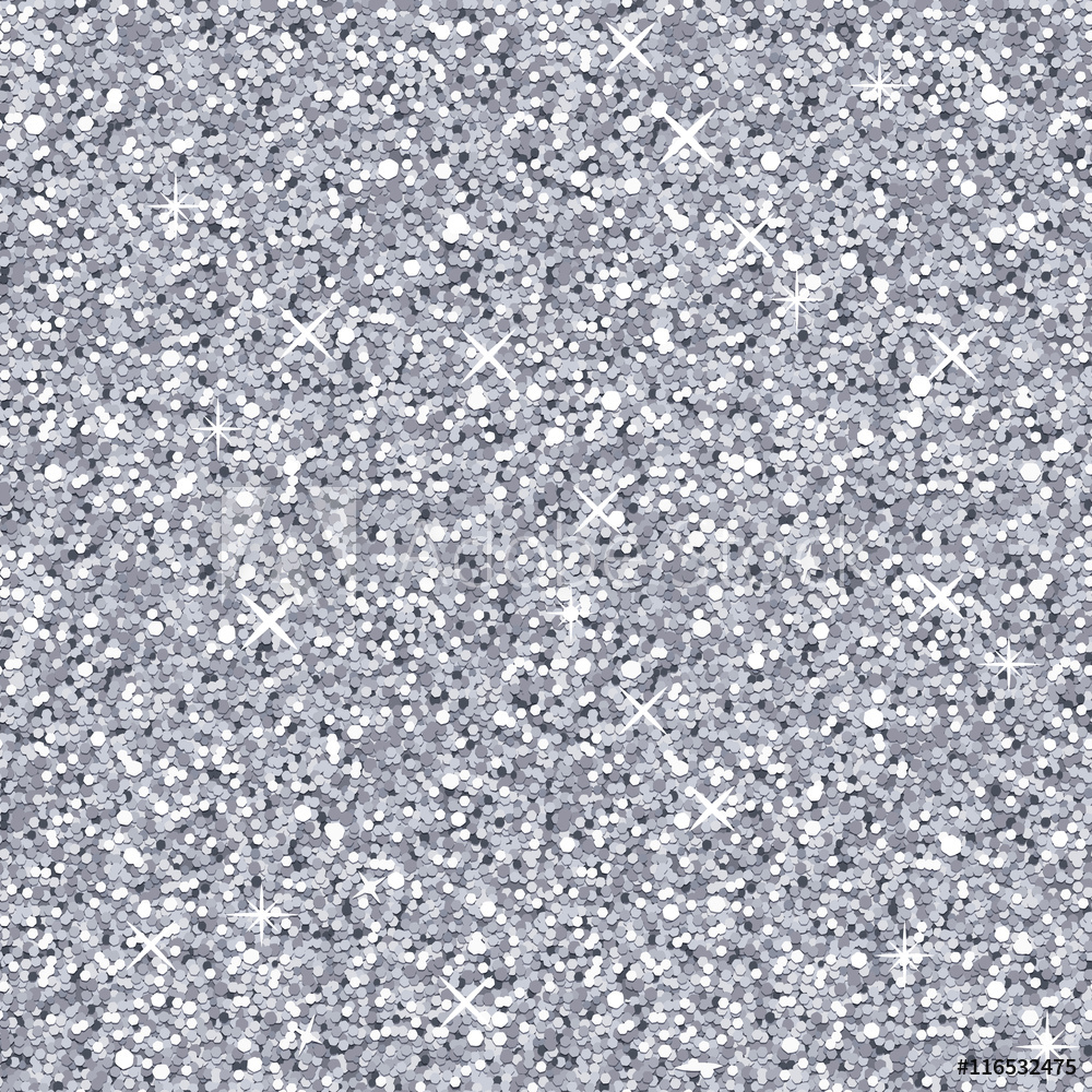 1000x1000 Photo Art Print Vector Silver Glitter Texture, Seamless Pattern