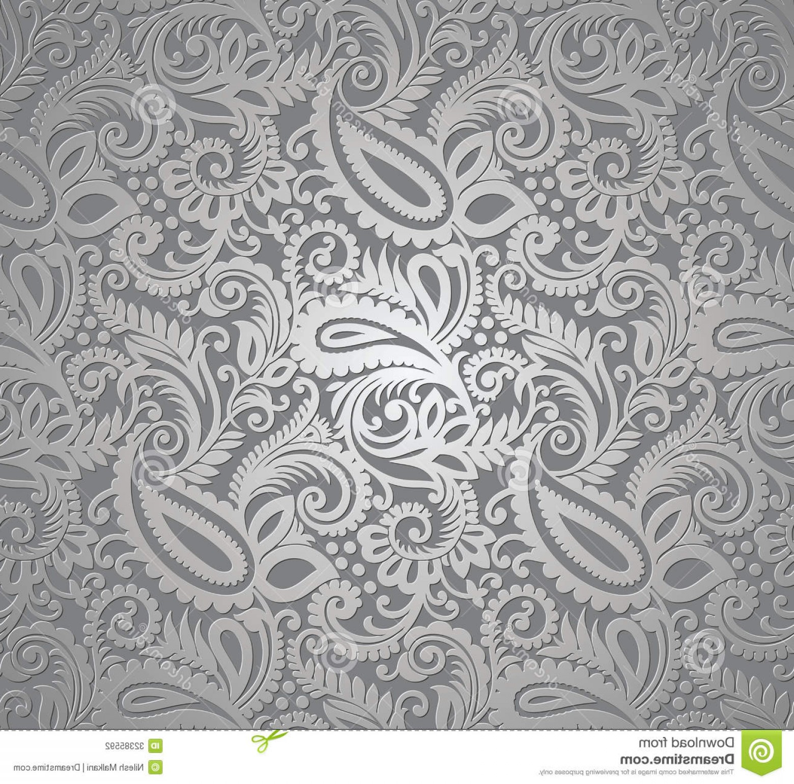 1560x1542 Stock Photography Paisley Silver Wallpaper Vector Background Image