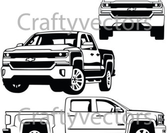 340x270 Chevrolet Silverado Vector Etsy