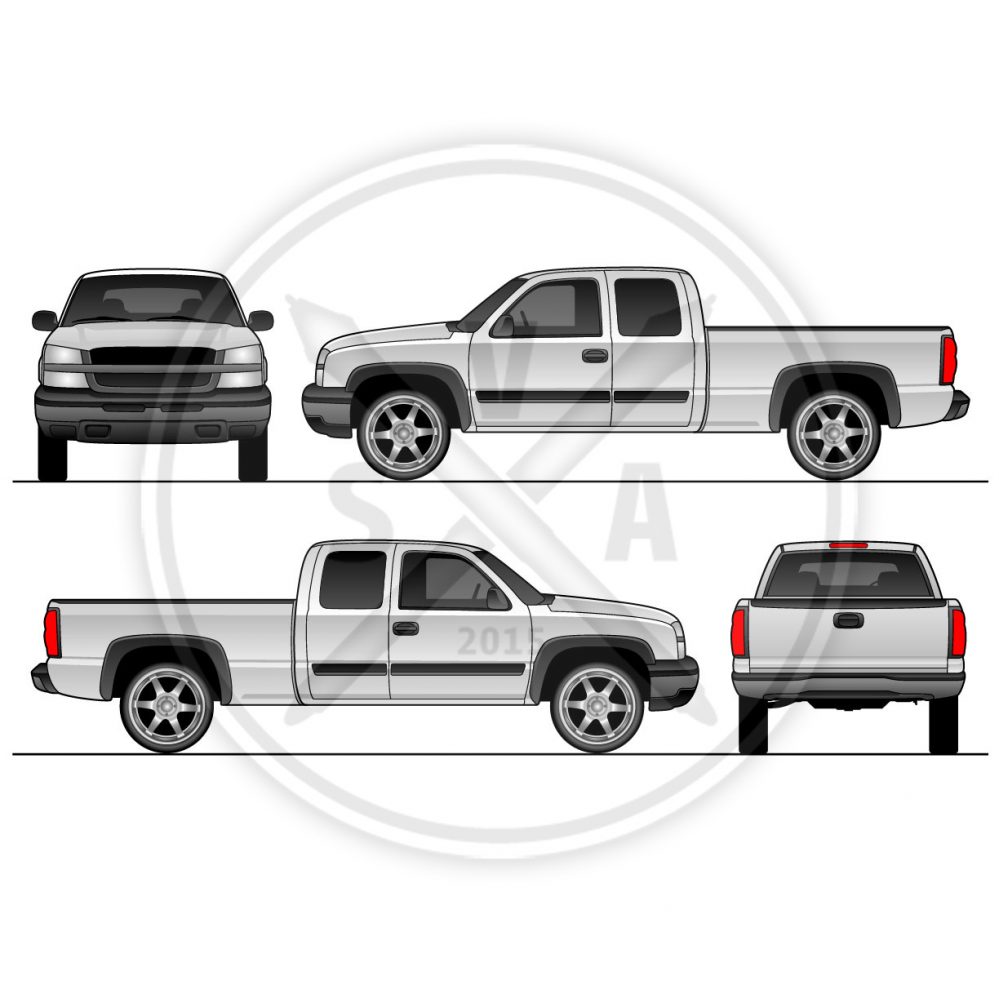 999x999 Silverado Pickup Truck Vehicle Outline