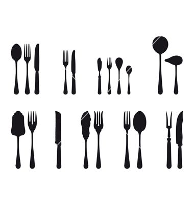 380x400 Silverware Vector